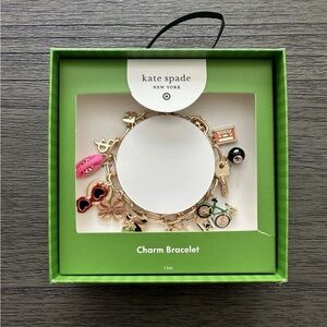 Kate Spade x Target Gold Mixed Novelty Chunky Charm Bracelet NIB